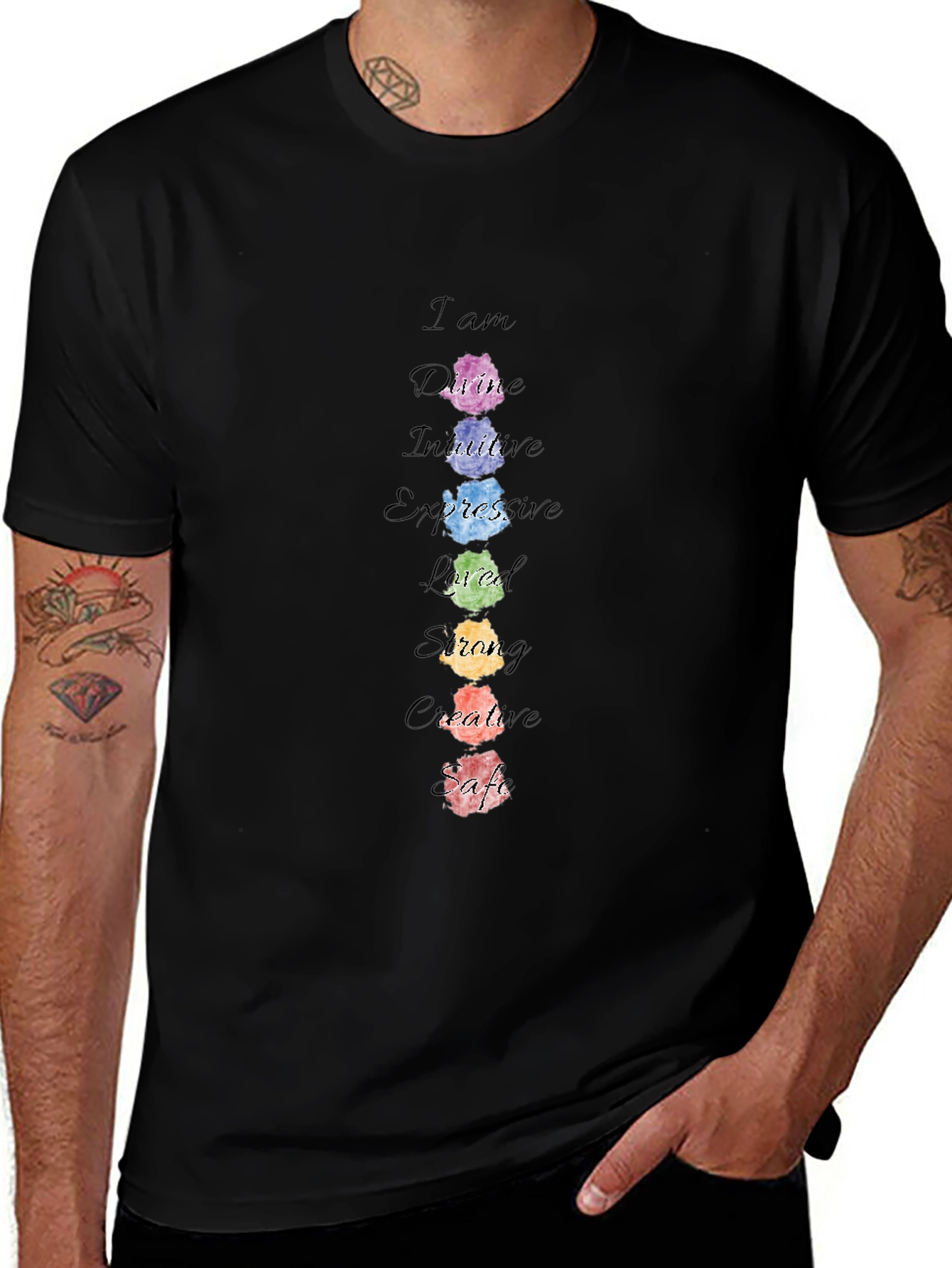 Affirmation Chakra T-Shirt - Positive Energy Tee