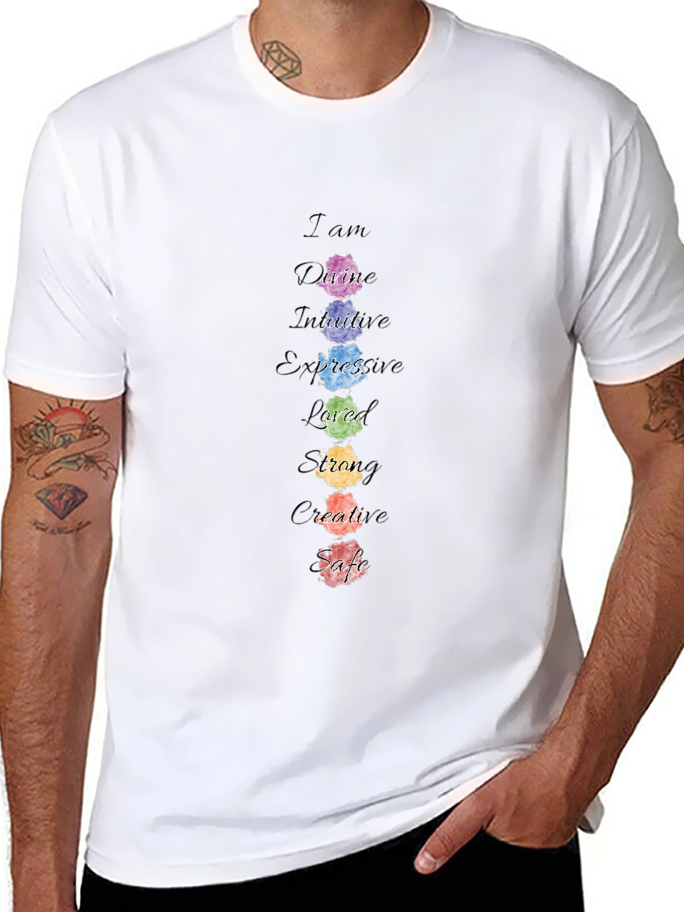 Affirmation Chakra T-Shirt - Positive Energy Tee
