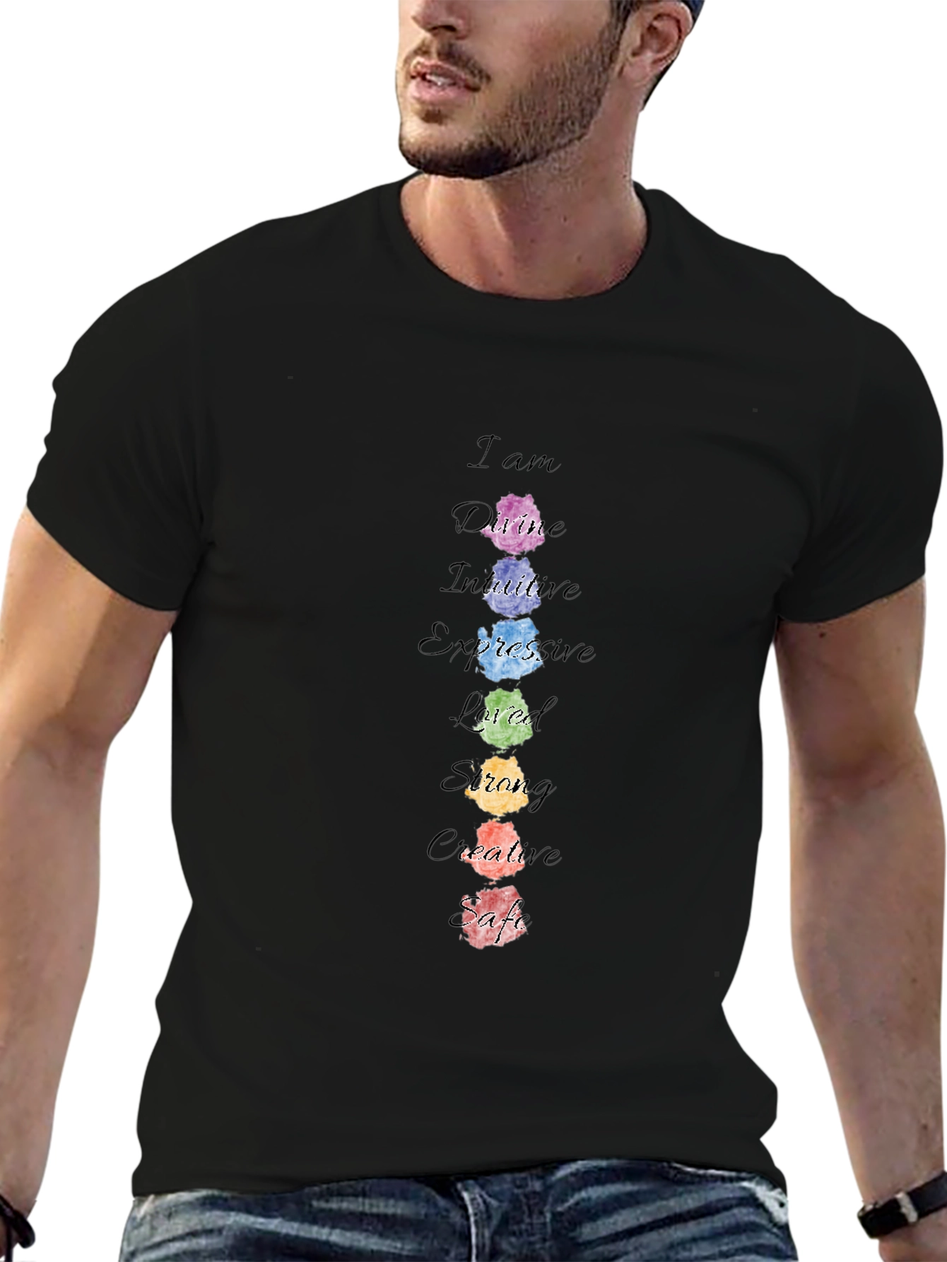 Affirmation Chakra T-Shirt - Positive Energy Tee