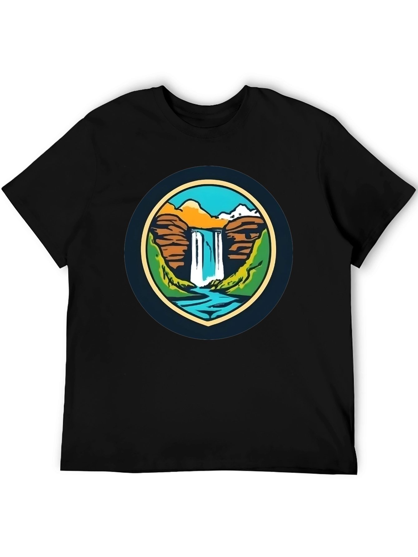 Nature Falls Graphic Tee - Soft Black T-Shirt