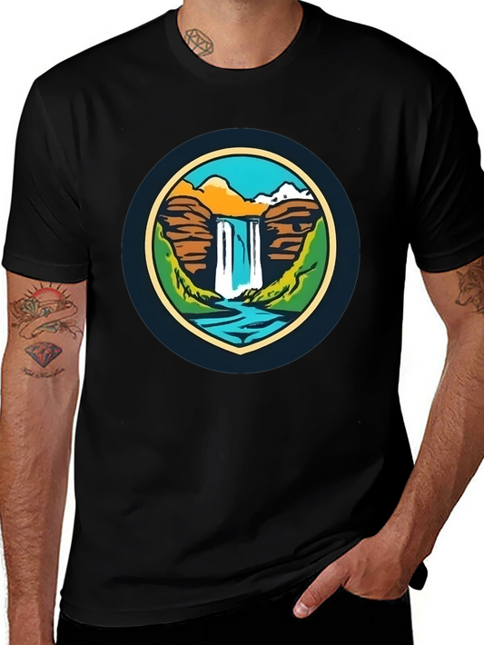 Nature Falls Graphic Tee - Soft Black T-Shirt