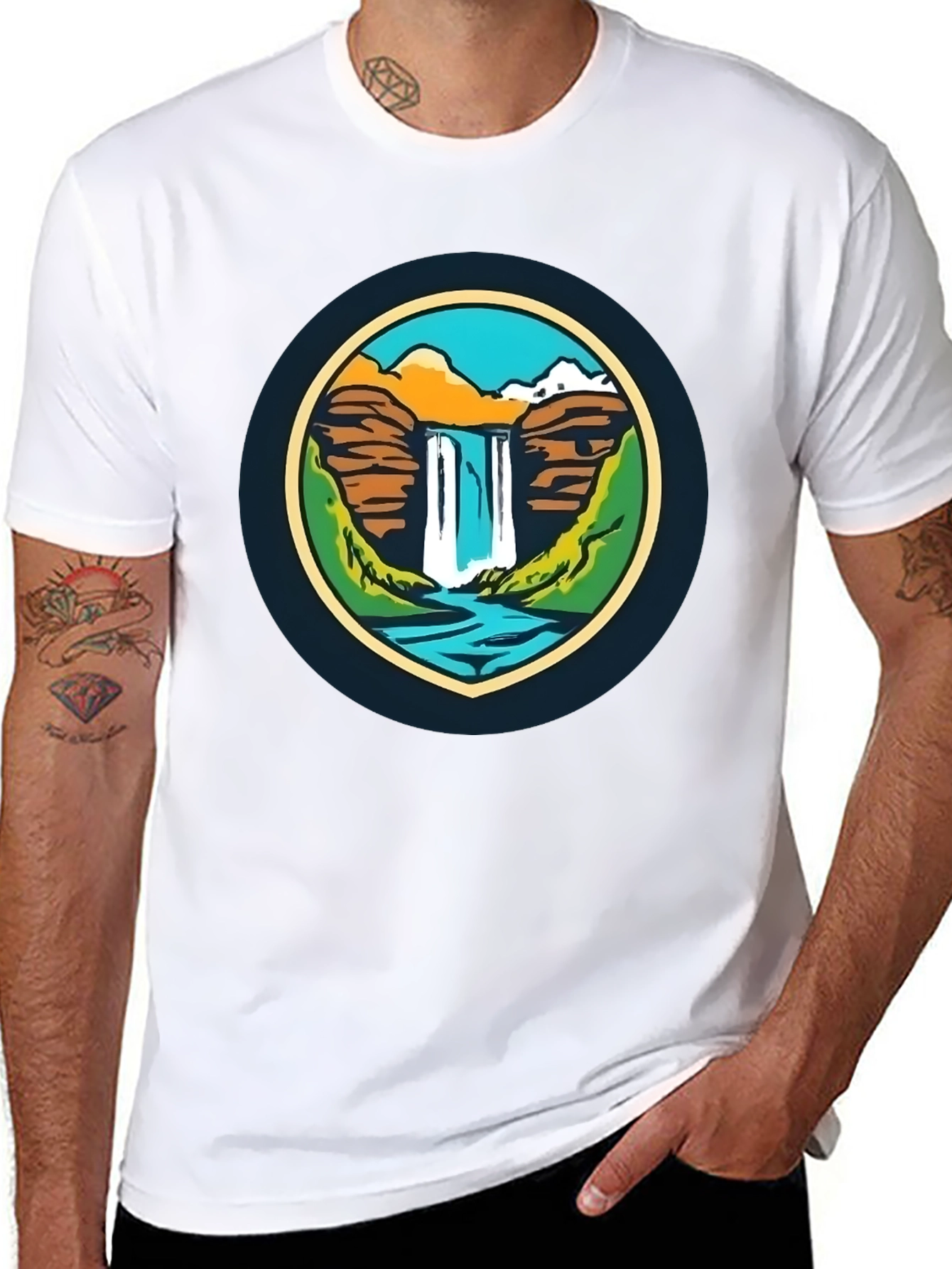 Nature Falls Graphic Tee - Soft Black T-Shirt