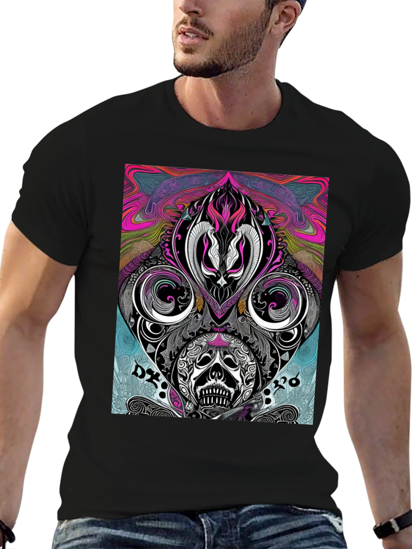 Psychedelic Skull T-Shirt - Unique Graphic Tee