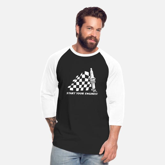 CHECKERED FLAG SPARK PLUG START YOUR ENGINES