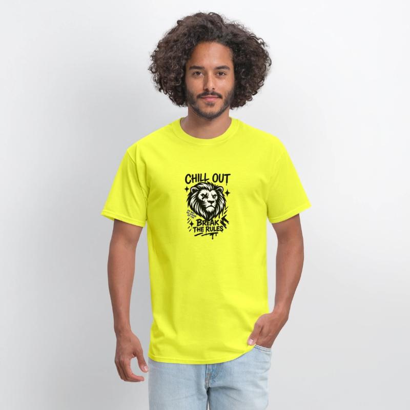 Chill Out Lion – Break the Rules Motivational Graf