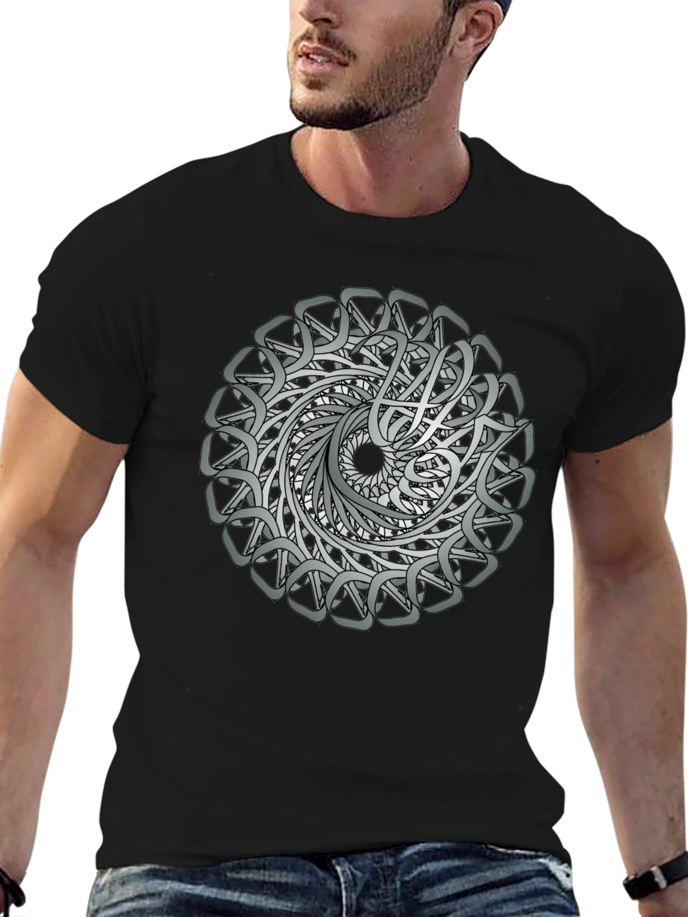 Celtic Knot Mandala Graphic Tee - Black