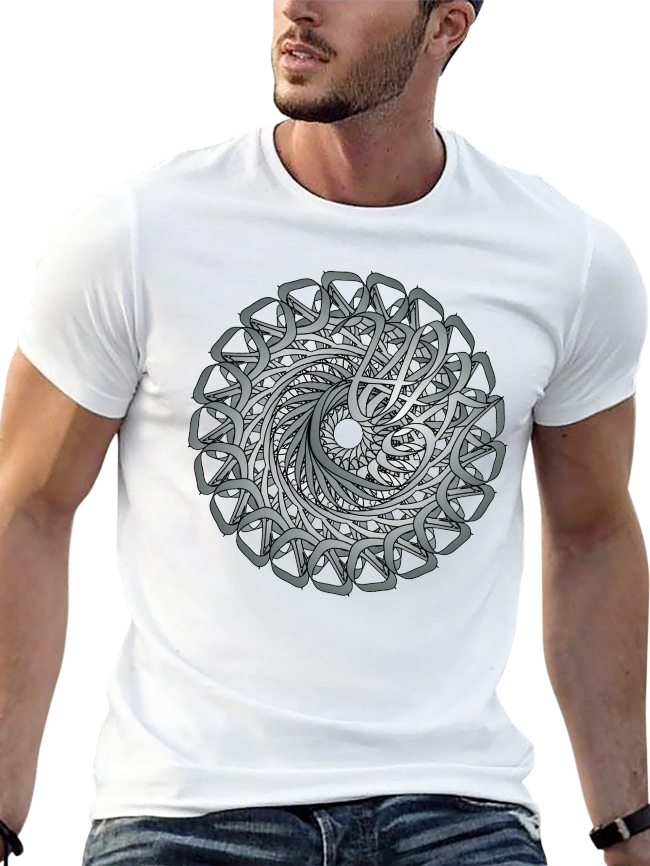 Celtic Knot Mandala Graphic Tee - Black
