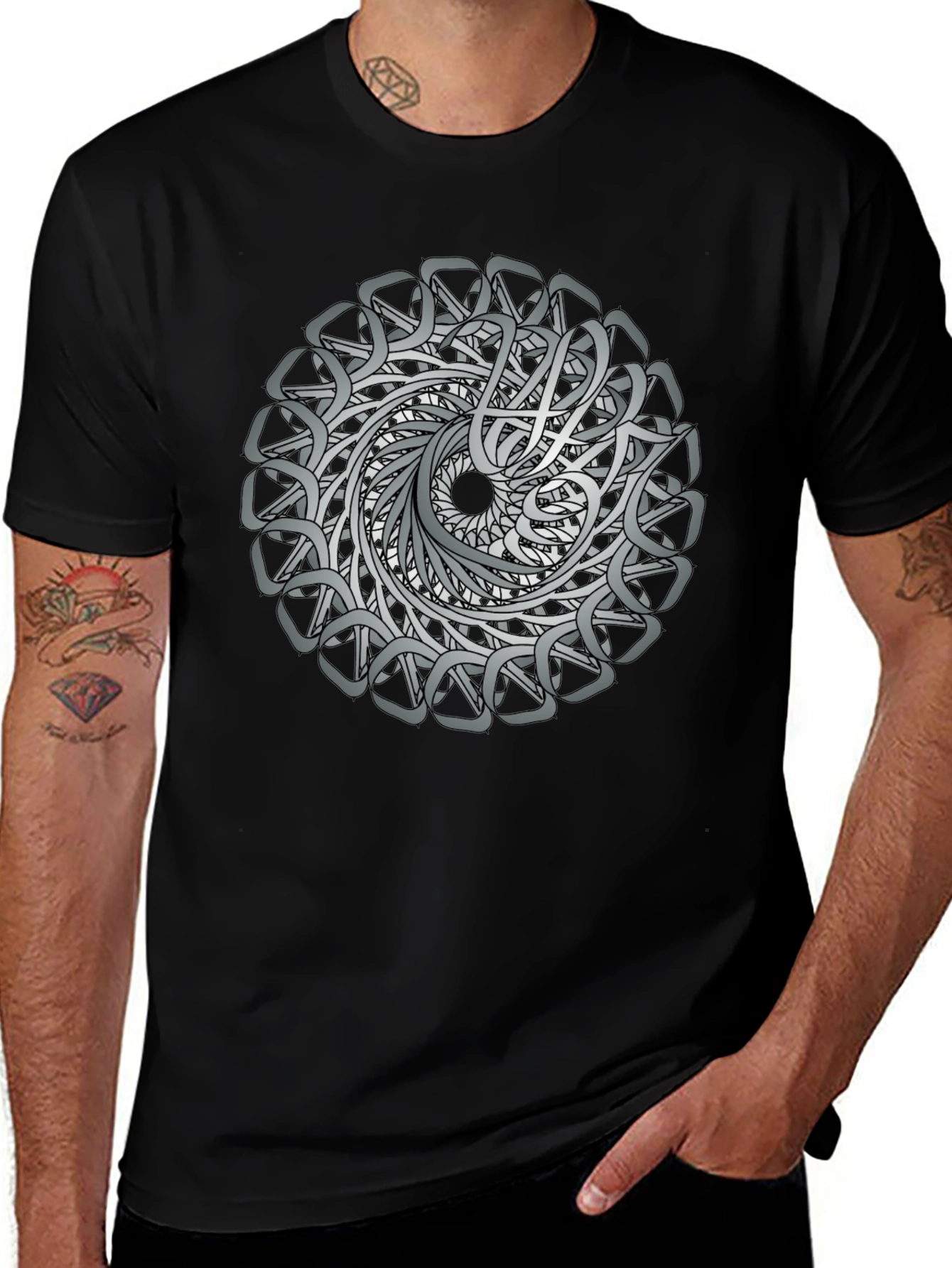 Celtic Knot Mandala Graphic Tee - Black