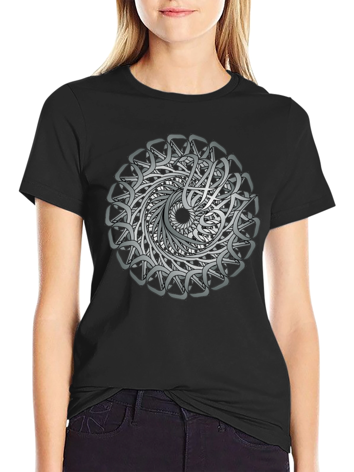 Celtic Knot Mandala Graphic Tee - Black