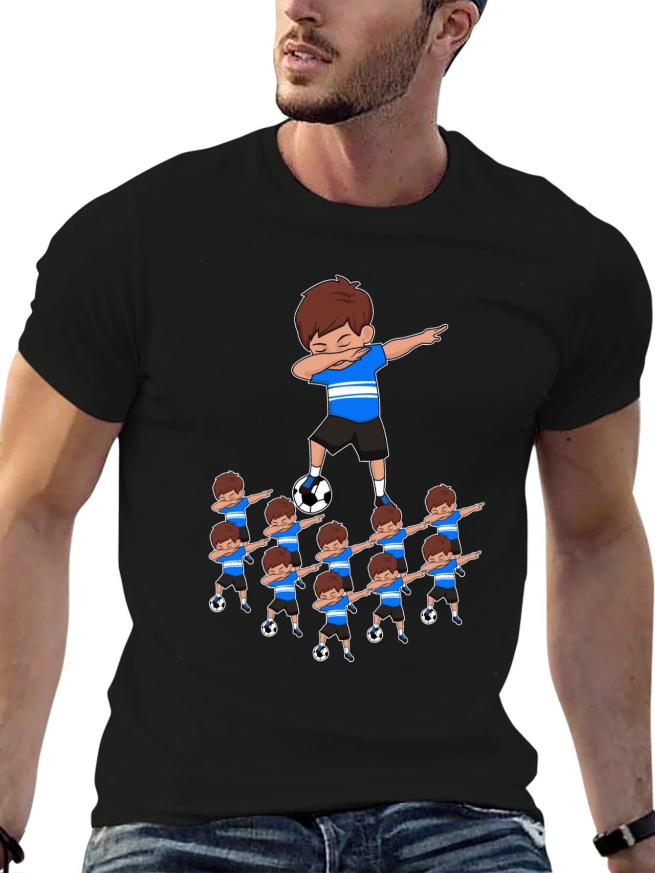 Dabbing Soccer Team Graphic T-Shirt
