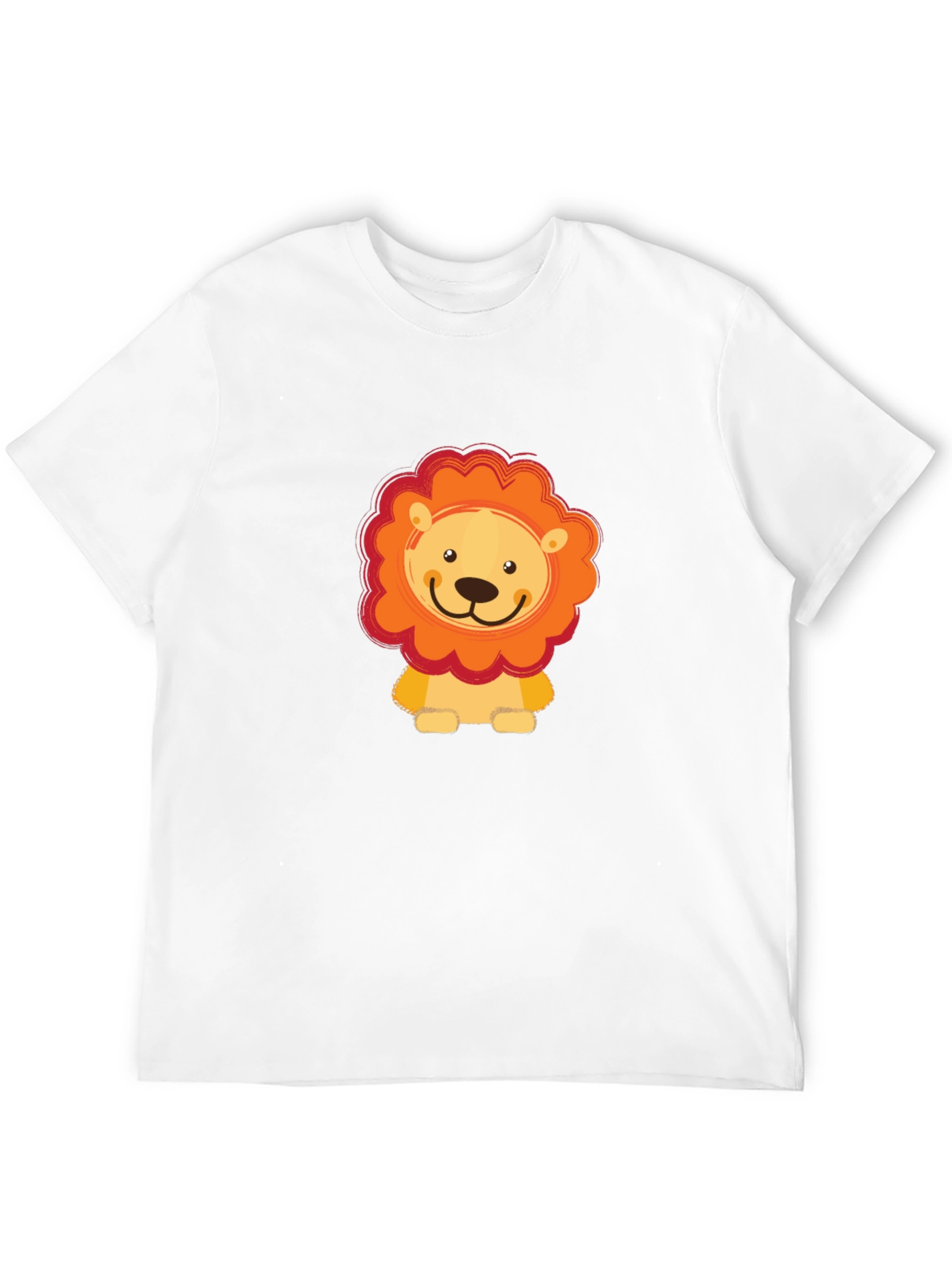Cute Lion Graphic Black T-Shirt