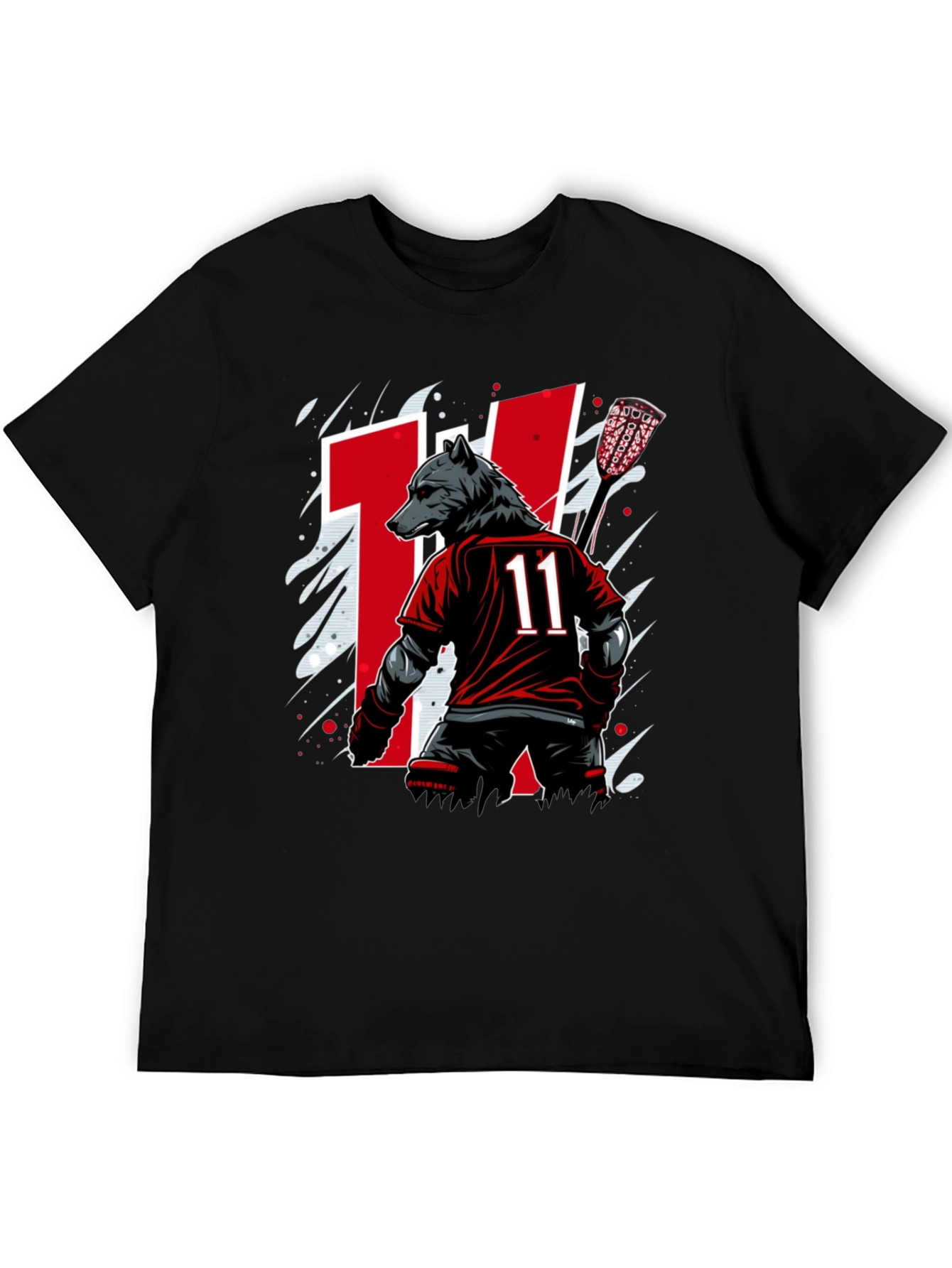 Bear Lacrosse Player Graphic Tee