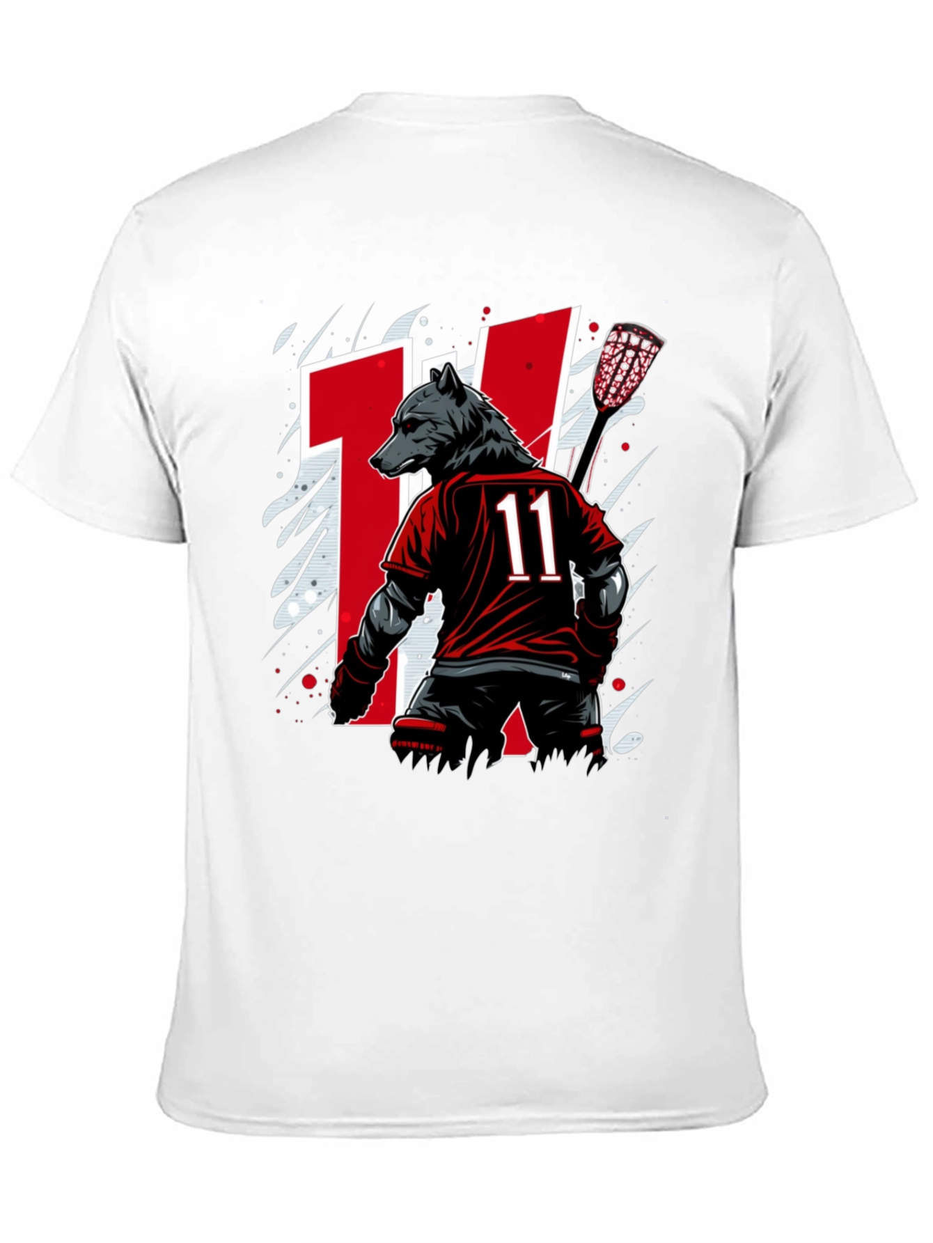 Bear Lacrosse Player Graphic Tee