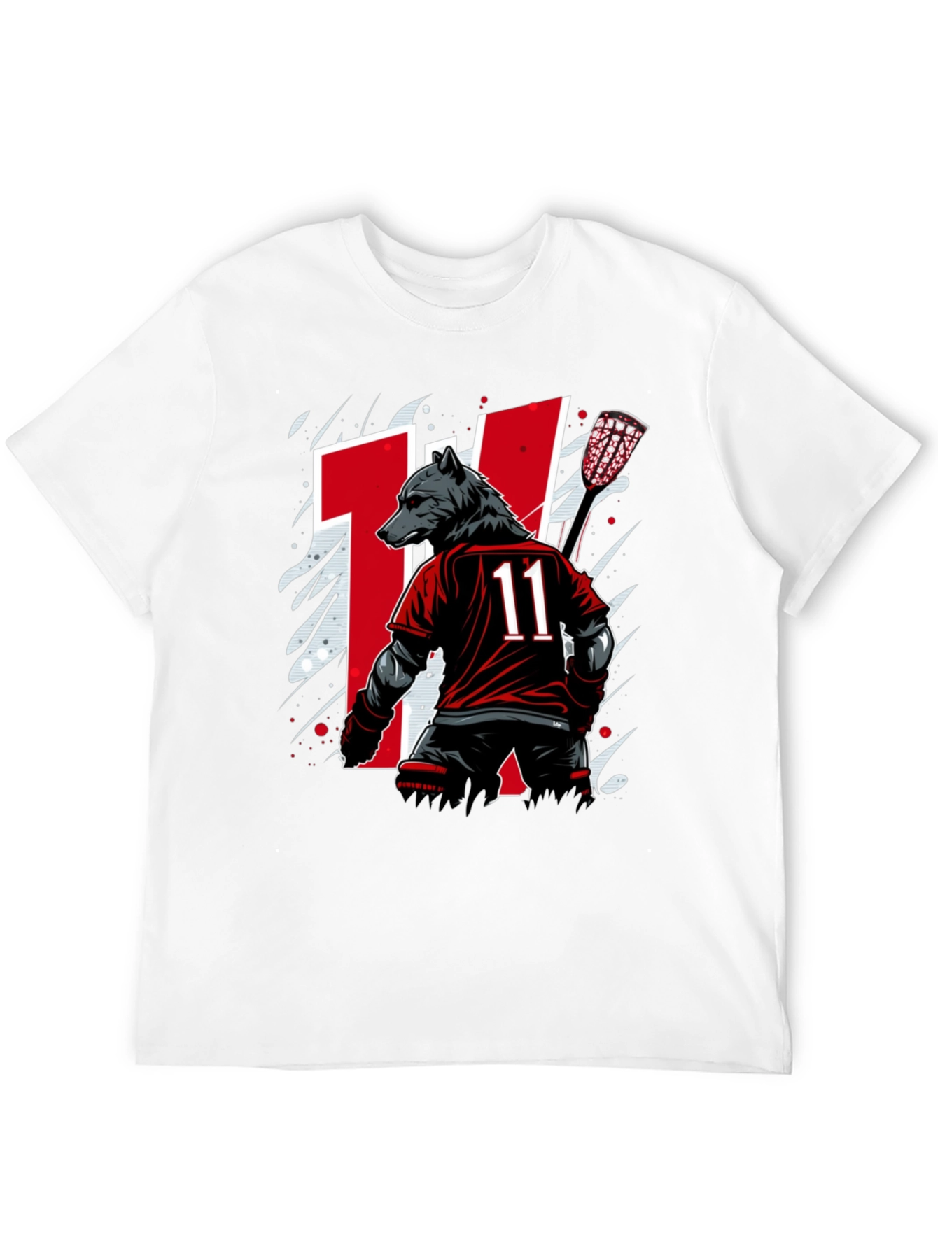 Bear Lacrosse Player Graphic Tee