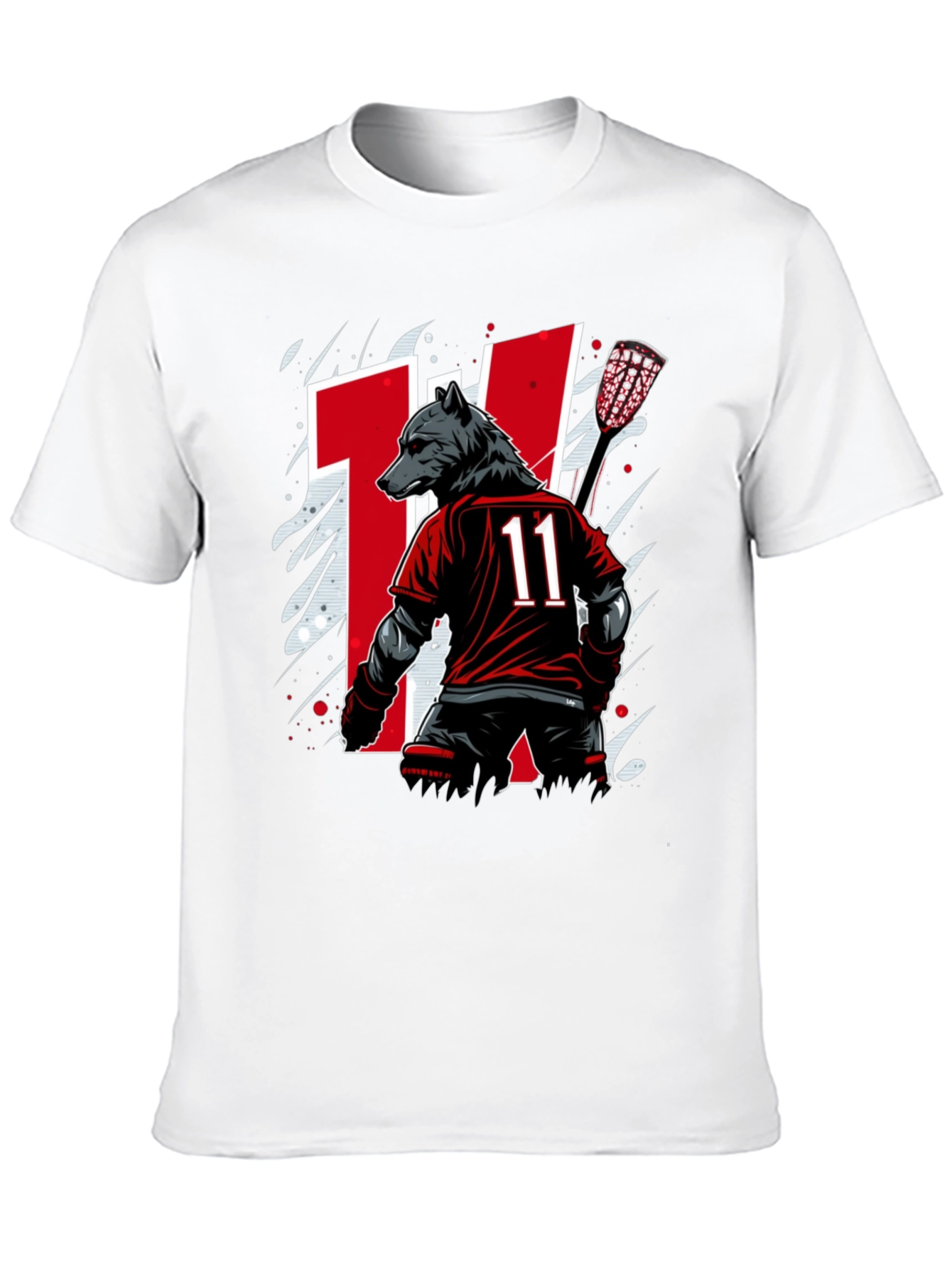 Bear Lacrosse Player Graphic Tee