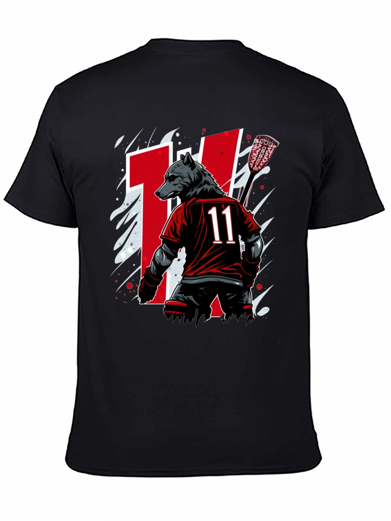 Bear Lacrosse Player Graphic Tee