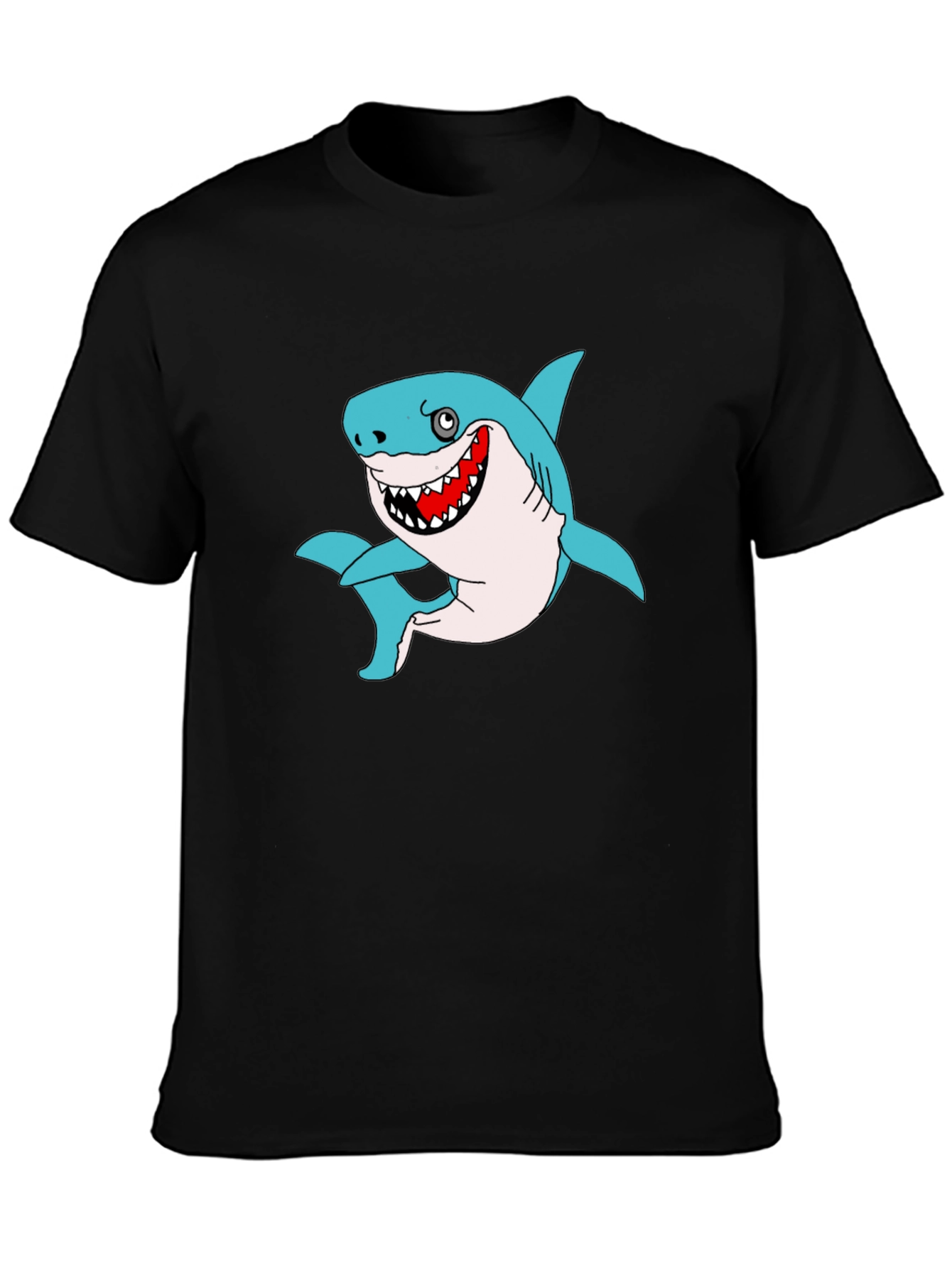 Funny Shark Graphic Black T-Shirt