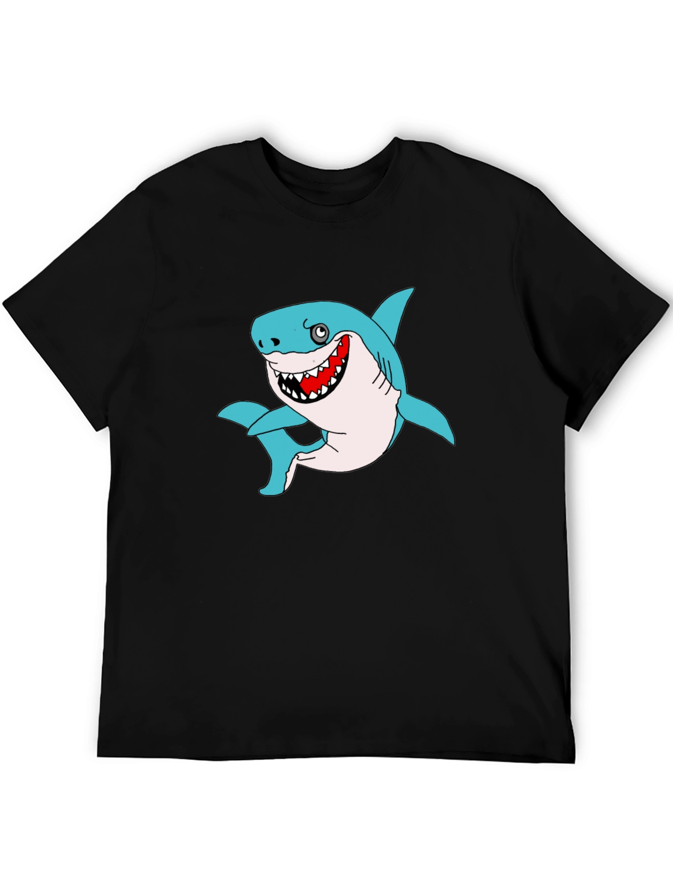 Funny Shark Graphic Black T-Shirt