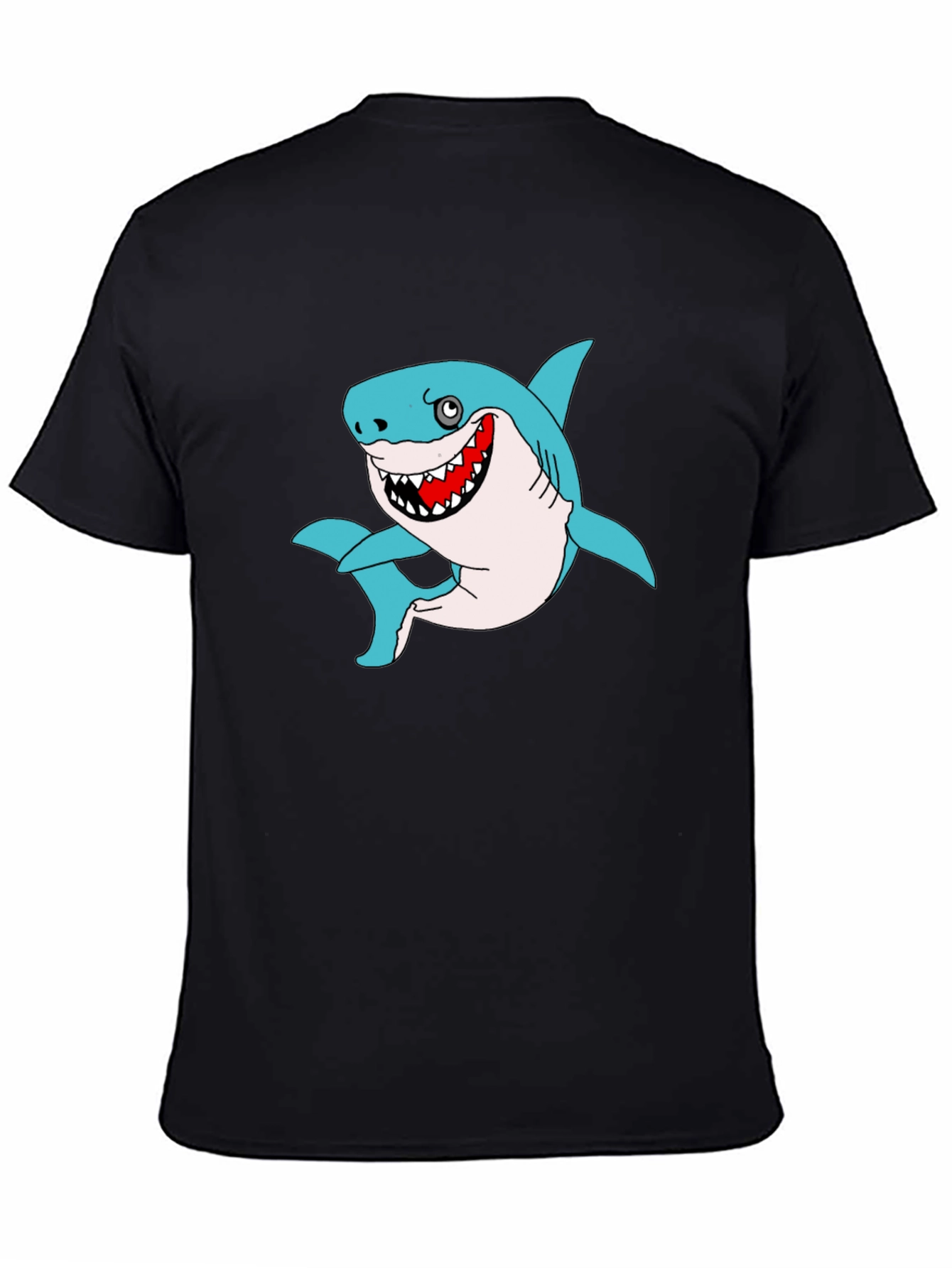 Funny Shark Graphic Black T-Shirt