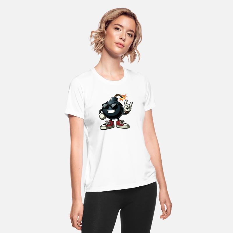 cool bomb, sunglasses, red sneakers, Rock Sign