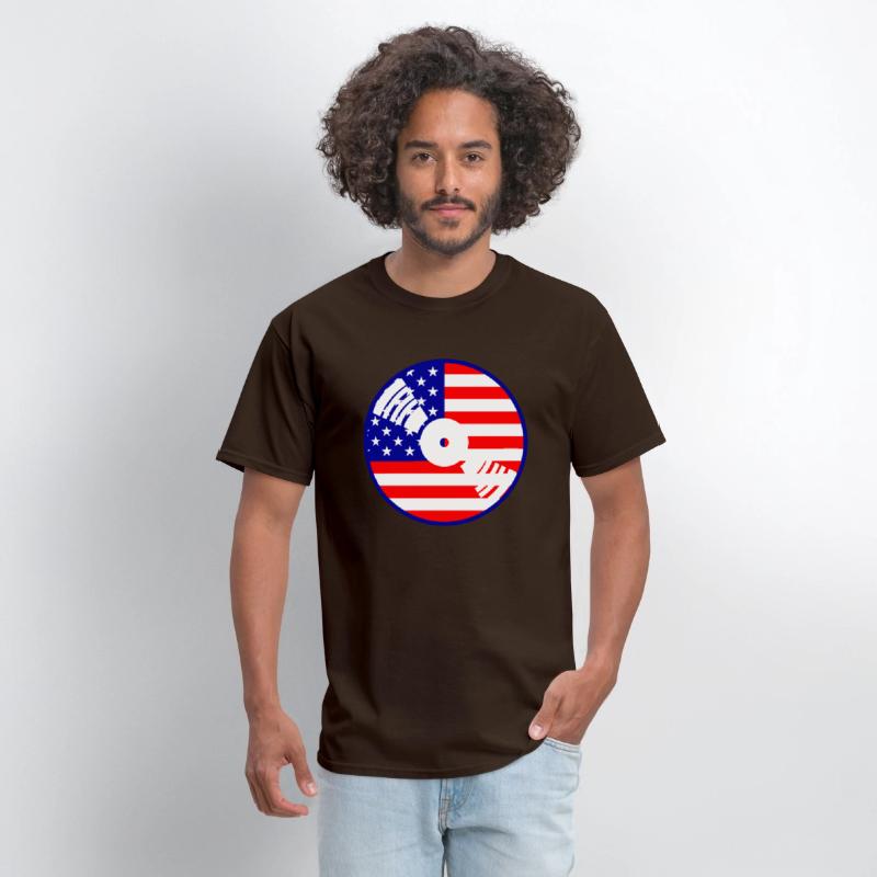 Cool USA Flag America Vinyl Music Record DJ Party