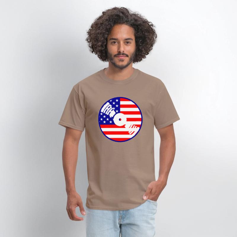 Cool USA Flag America Vinyl Music Record DJ Party