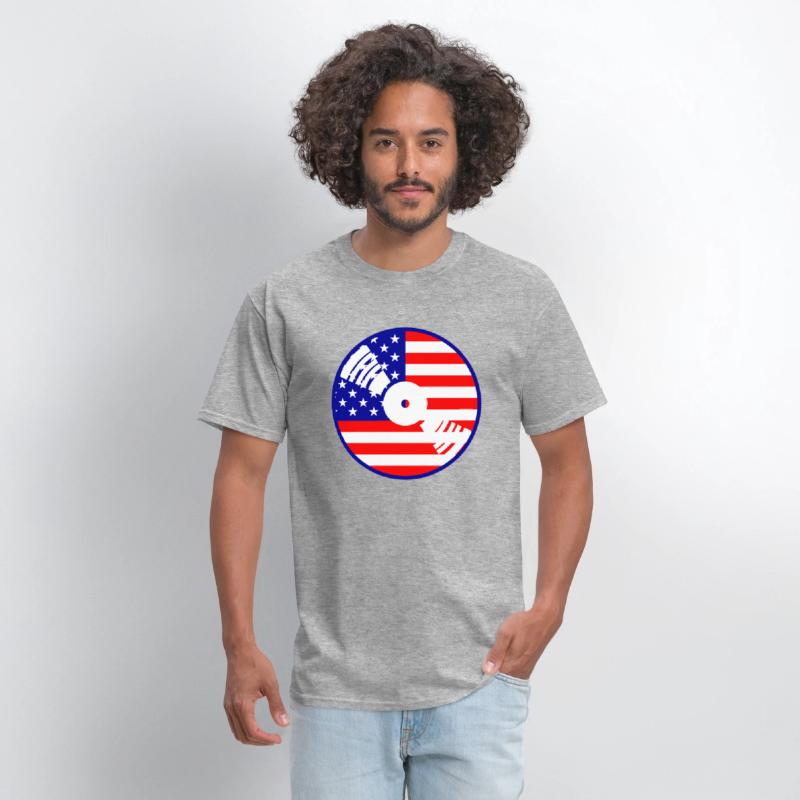 Cool USA Flag America Vinyl Music Record DJ Party