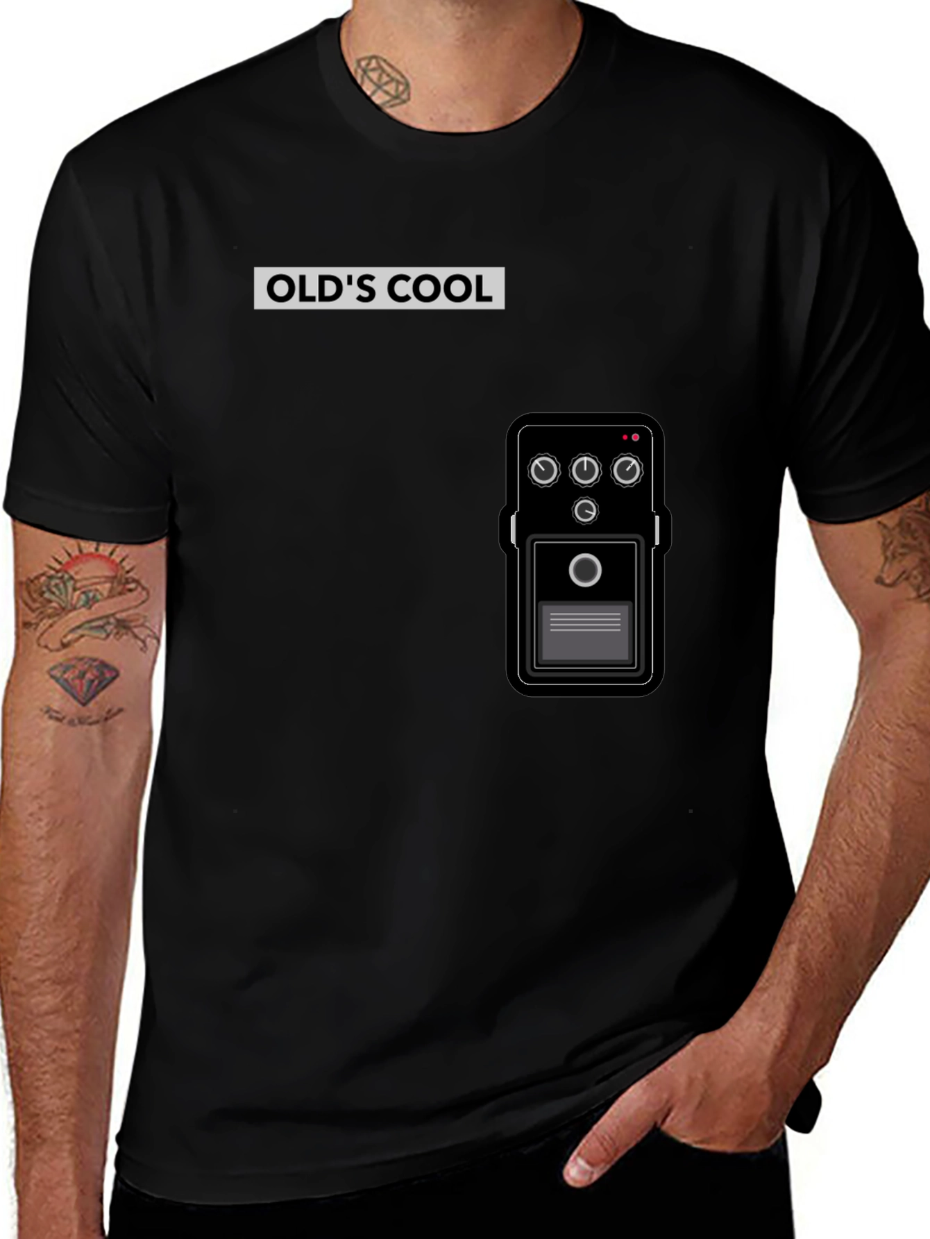 Olds Cool Guitar Pedal T-Shirt - Black