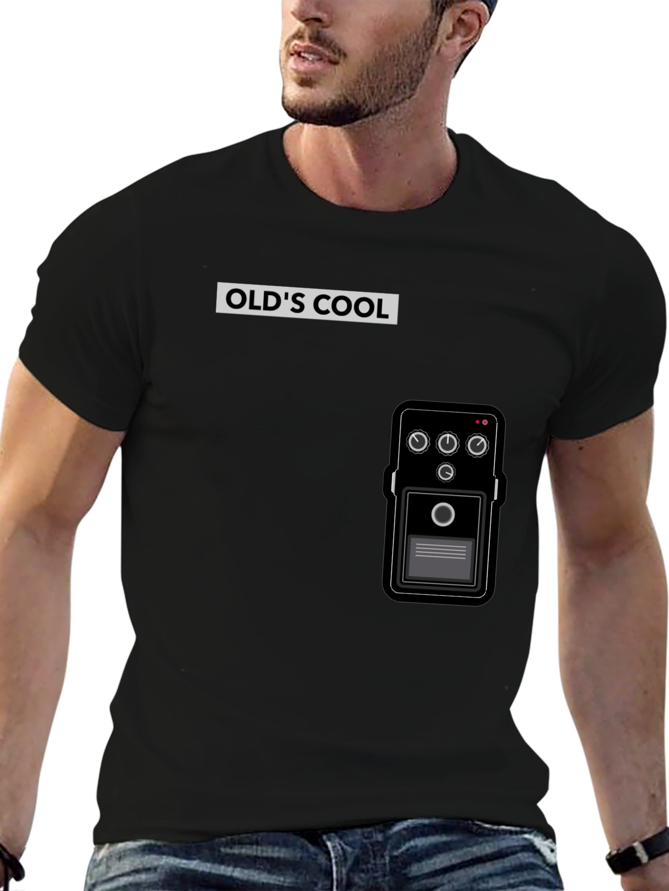 Olds Cool Guitar Pedal T-Shirt - Black