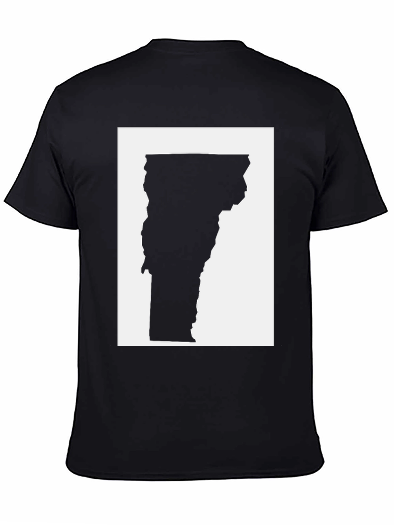 Vermont State Map T-Shirt - Black
