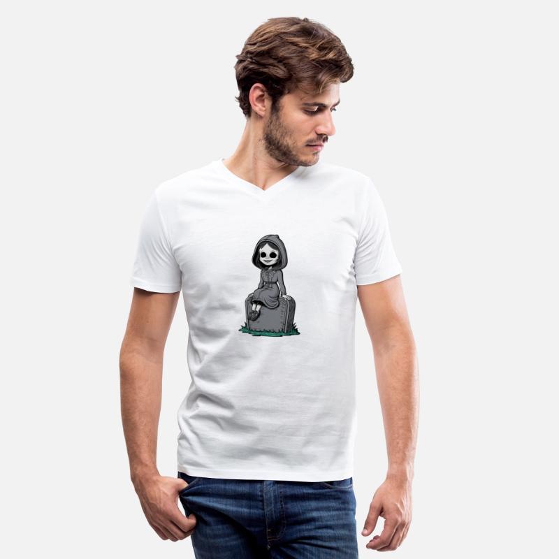 Creepy Girl On Blank Tombstone