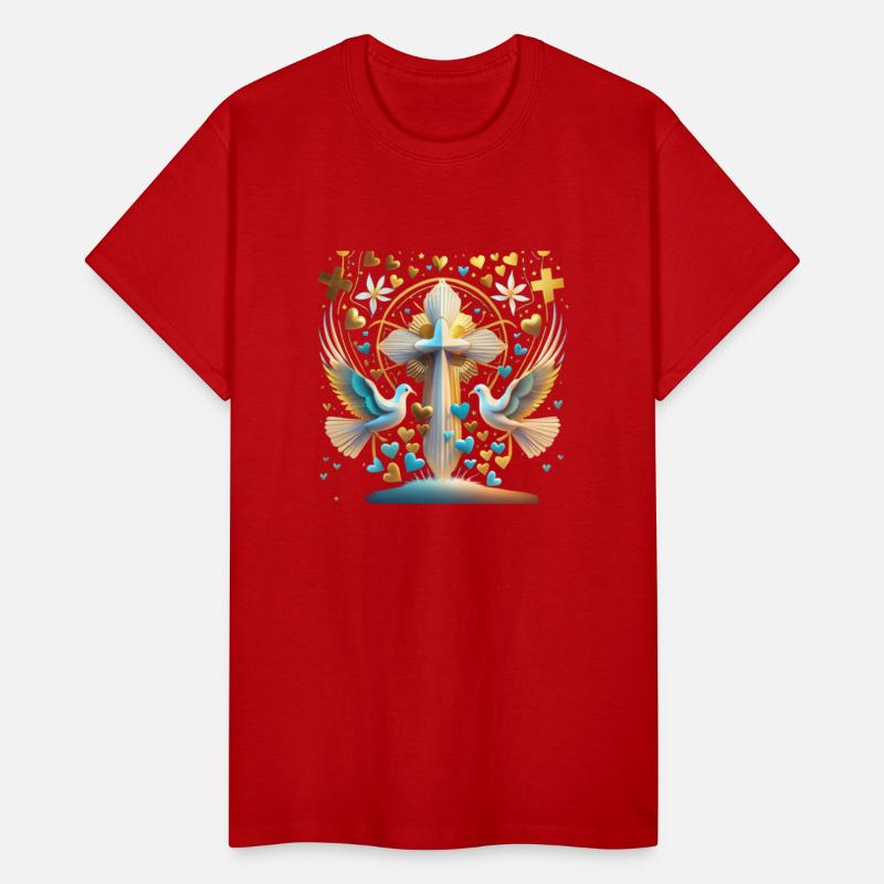 cross with doves