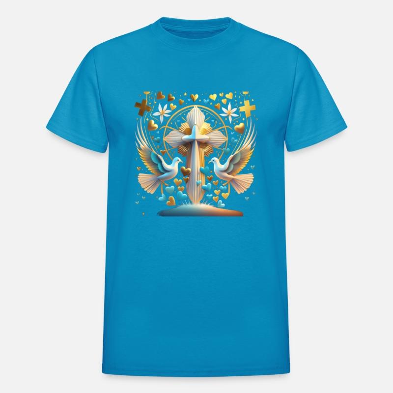cross with doves