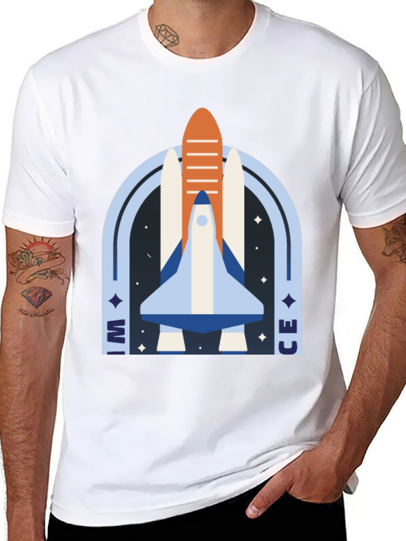 Space Shuttle Graphic T-Shirt - Retro Style