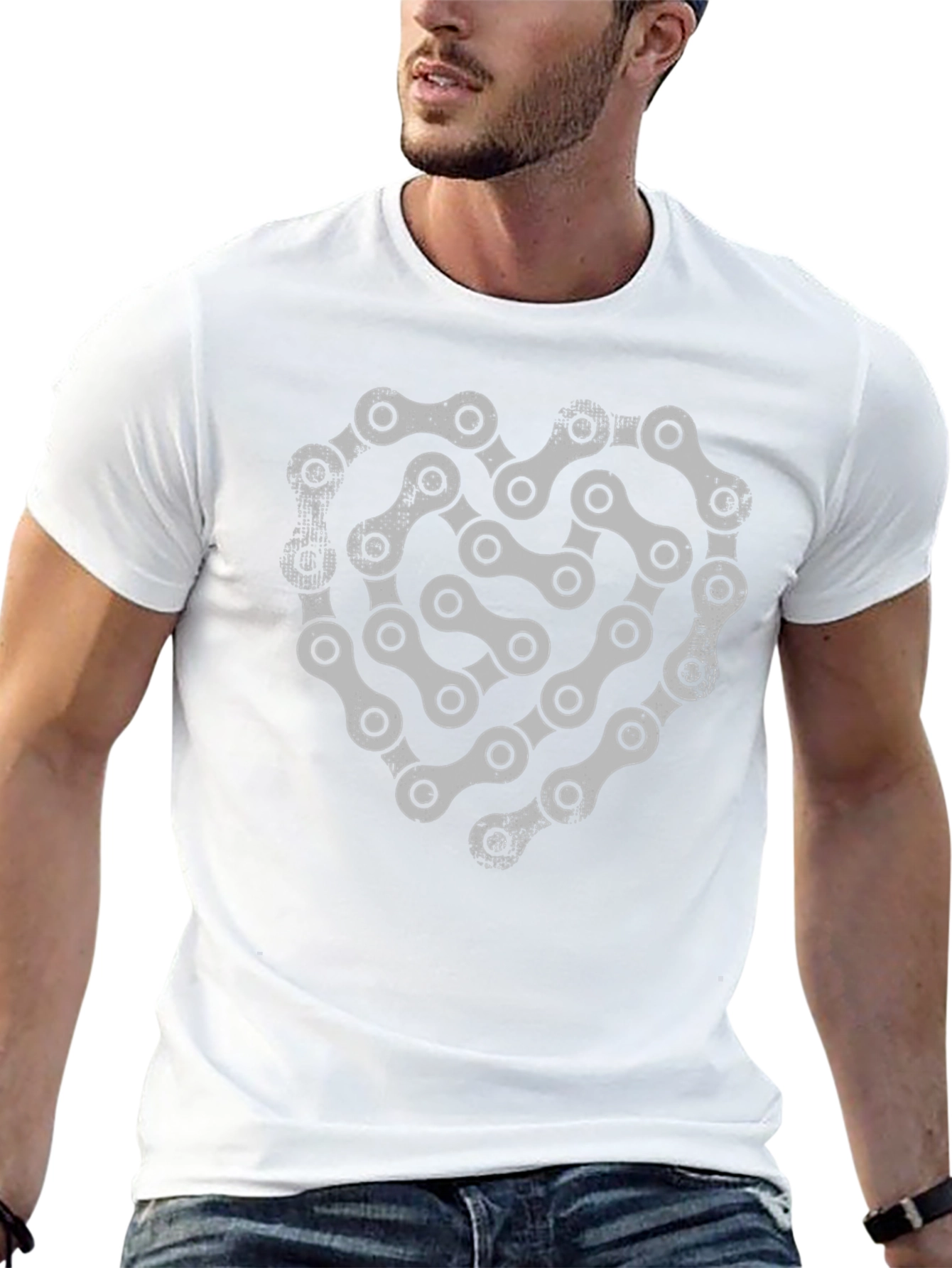 Chain Heart Graphic Tee - Cycling Love