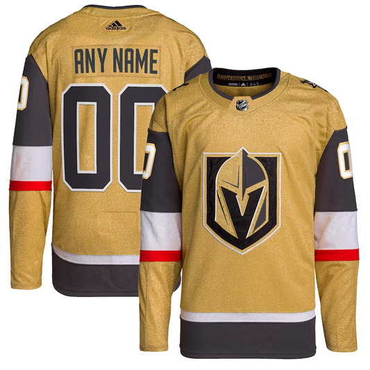 Men's Vegas Golden Knights Gold Home Primegreen Authentic Custom Jerseys