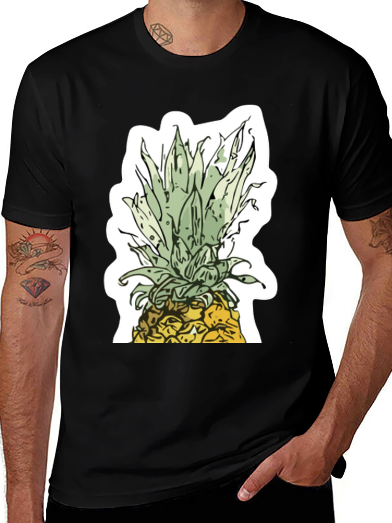 Pineapple Graphic Black T-Shirt | Tropical Summer Style