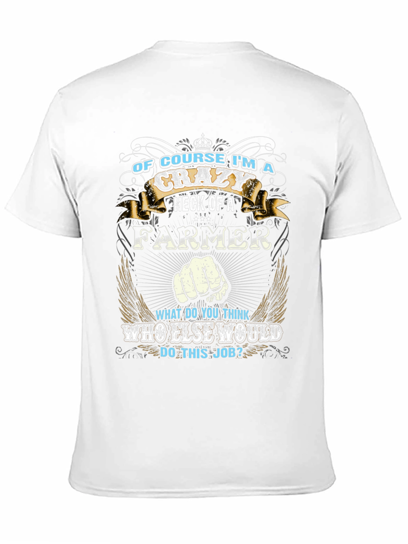 Crazy Farmer T-Shirt - Black Crew Neck Tee
