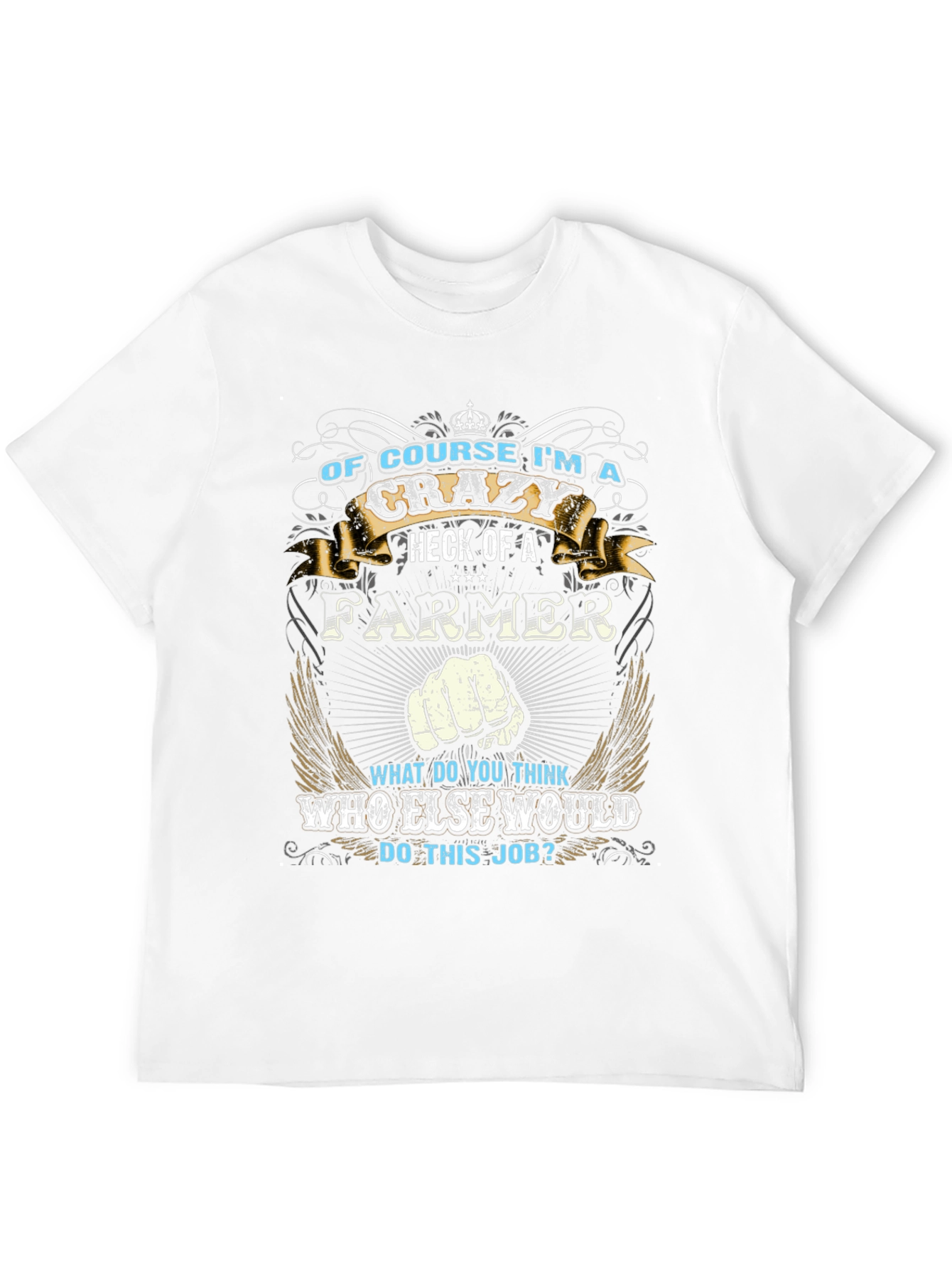 Crazy Farmer T-Shirt - Black Crew Neck Tee