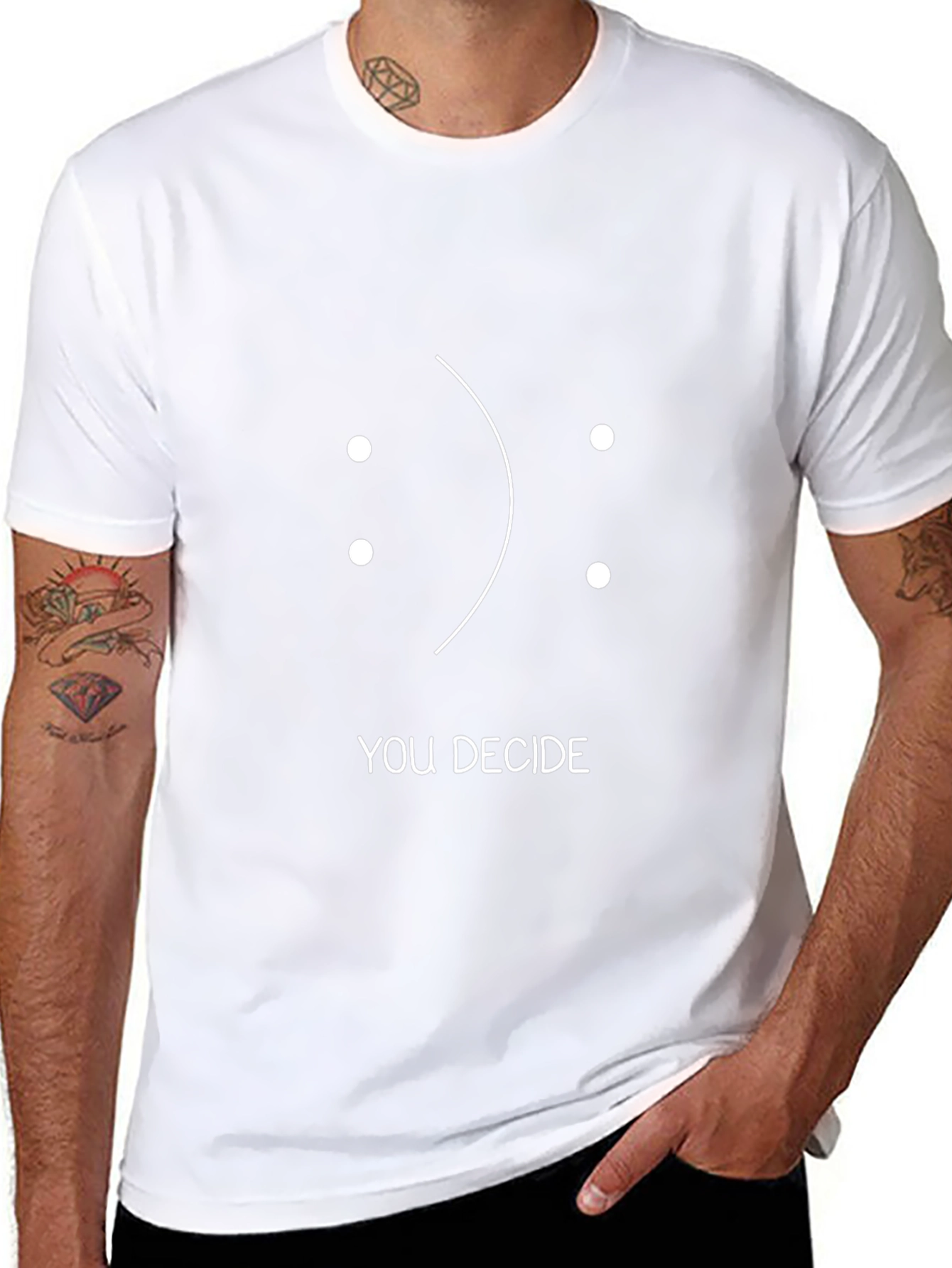 You Decide T-Shirt - Happy Sad Face Design