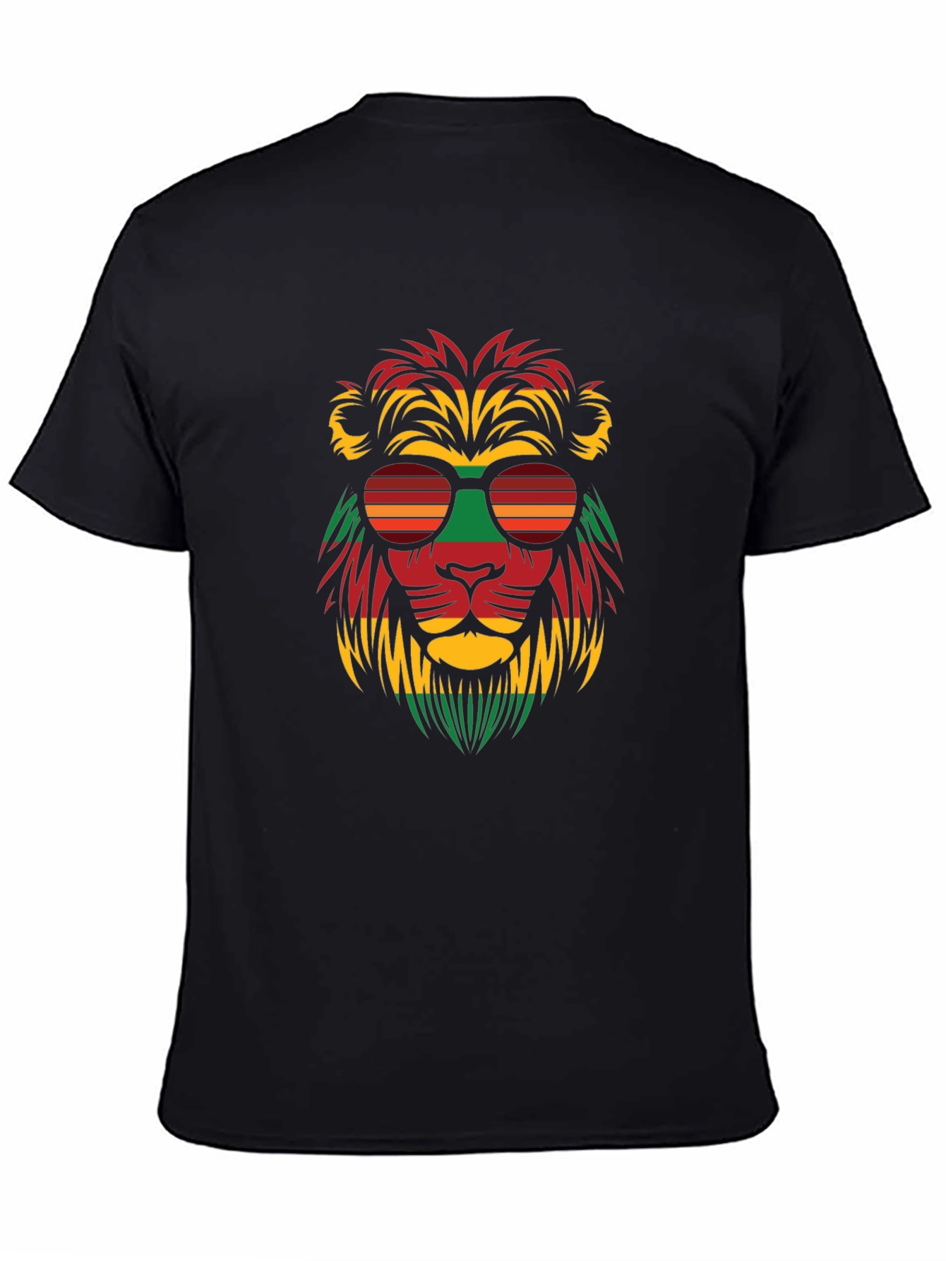 Cool Reggae Lion Graphic Tee - Black