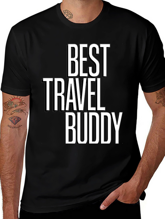 Best Travel Buddy Black Graphic T-Shirt