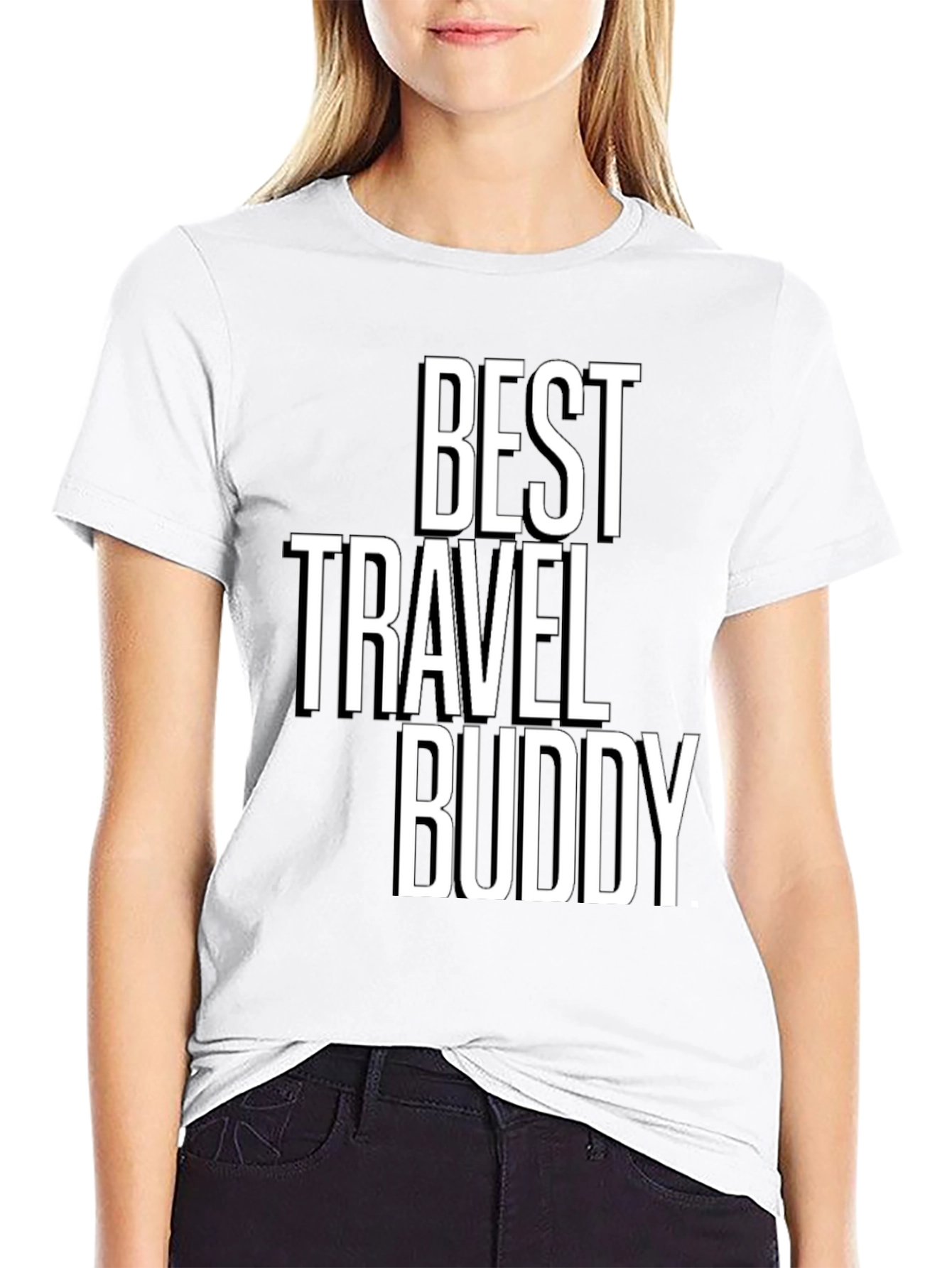 Best Travel Buddy Black Graphic T-Shirt