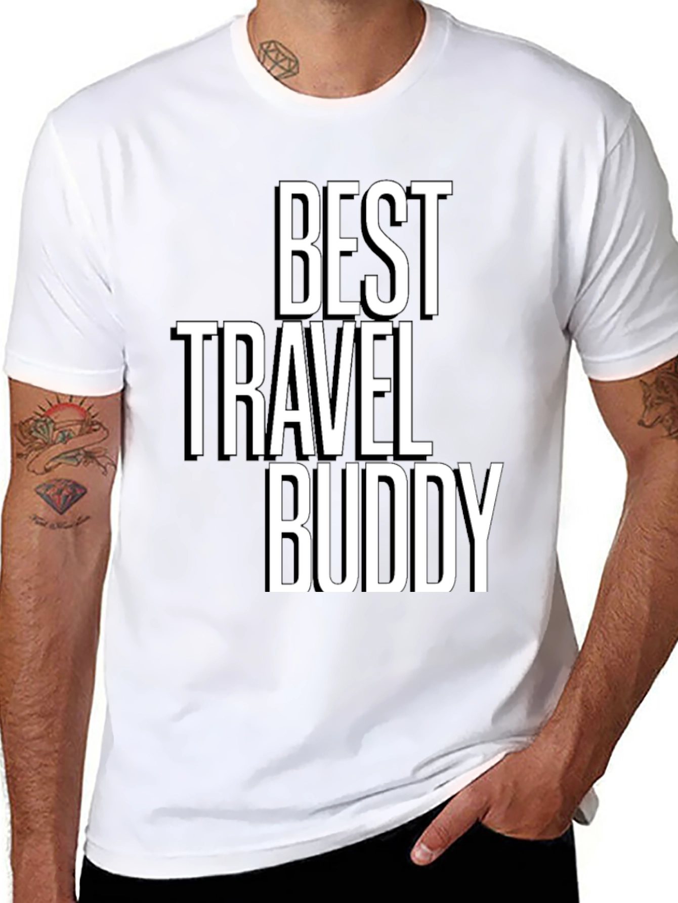 Best Travel Buddy Black Graphic T-Shirt