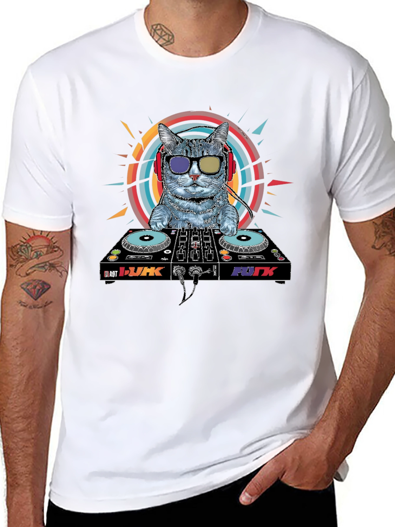 DJ Cat Graphic T-Shirt - Music Lover Apparel
