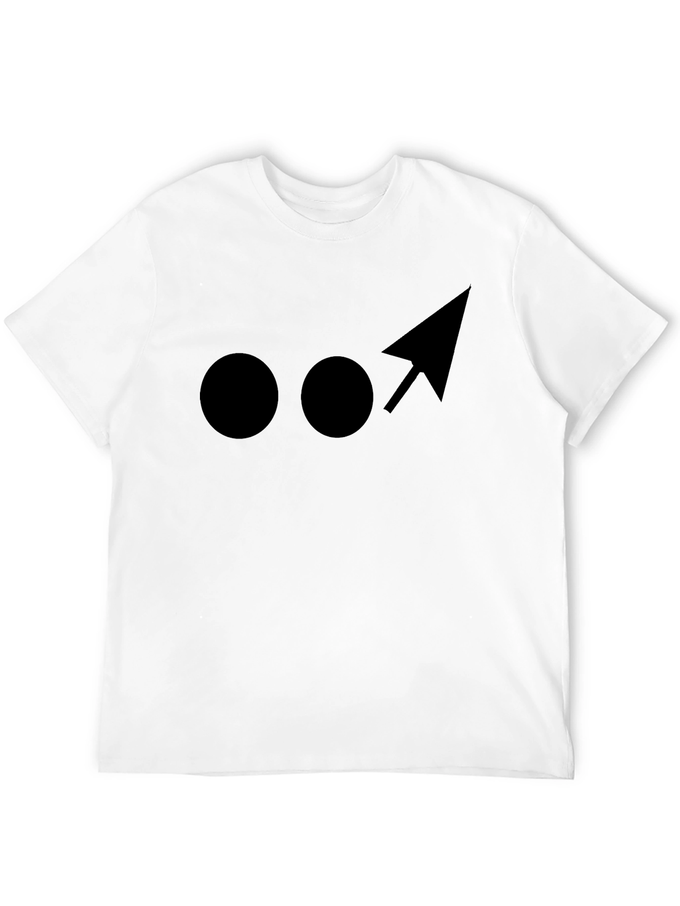 Modern Black Graphic Tee - Dots and Arrow Design