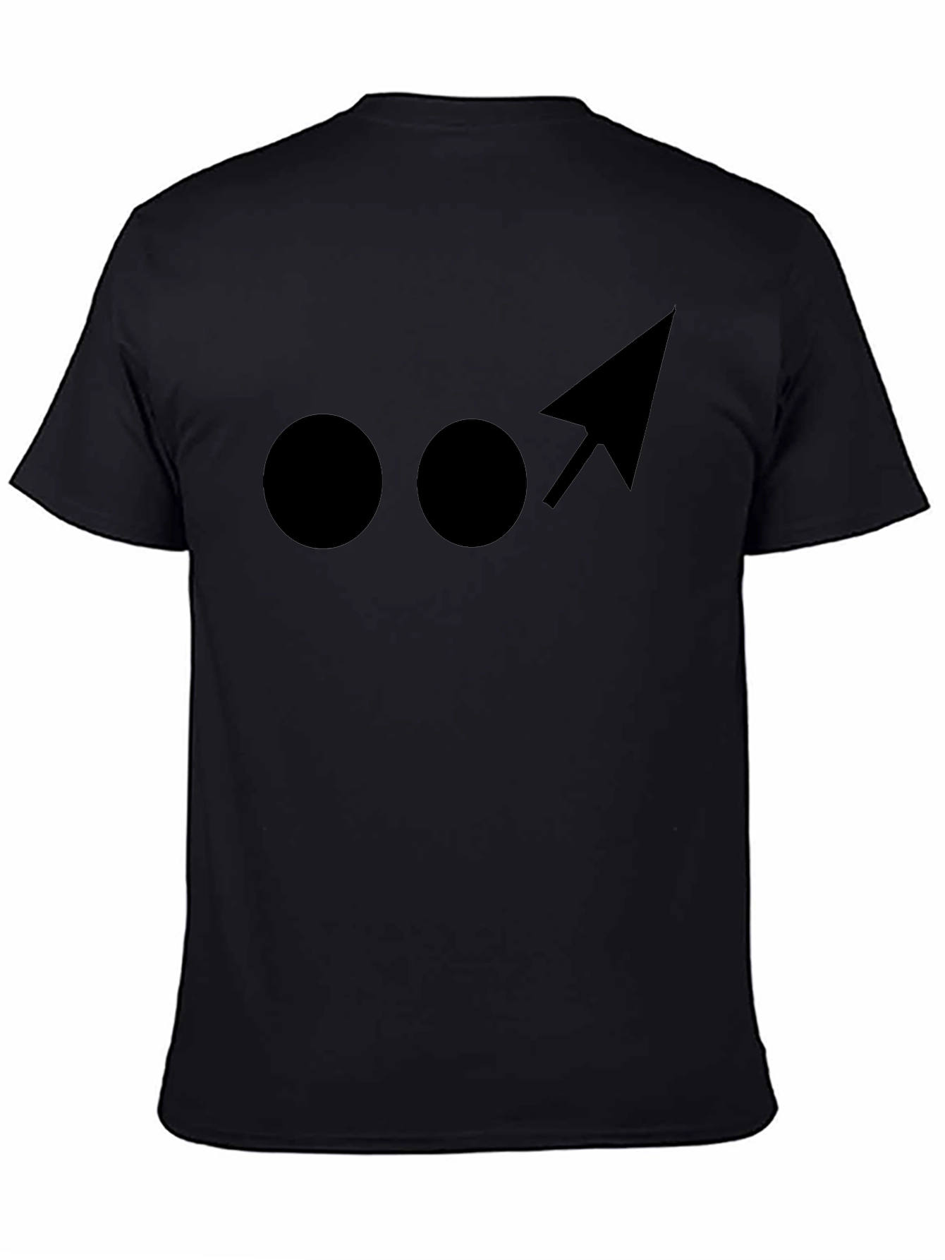 Modern Black Graphic Tee - Dots and Arrow Design