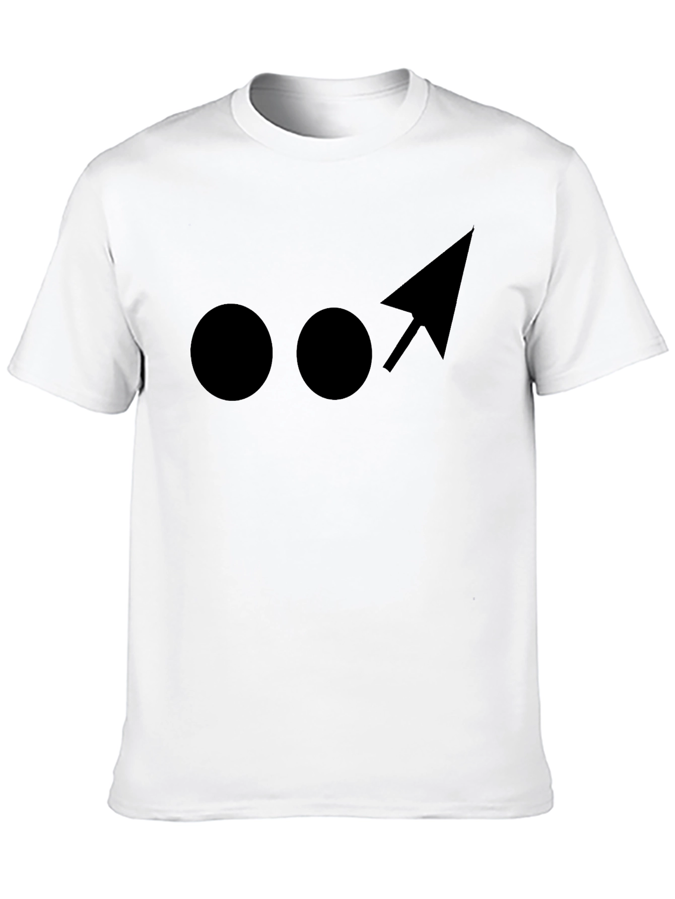 Modern Black Graphic Tee - Dots and Arrow Design
