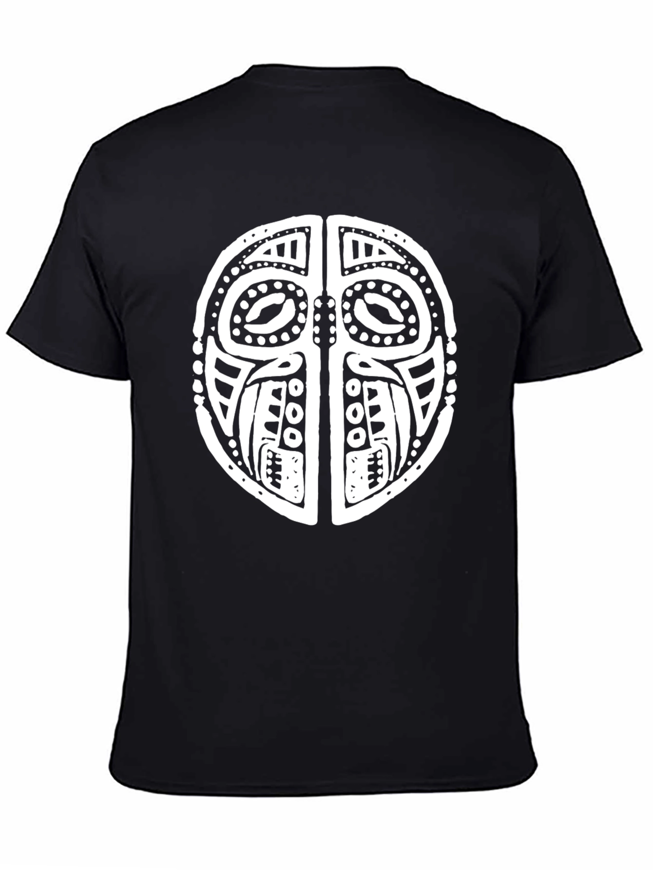 Tribal Mask Graphic T-Shirt - Black