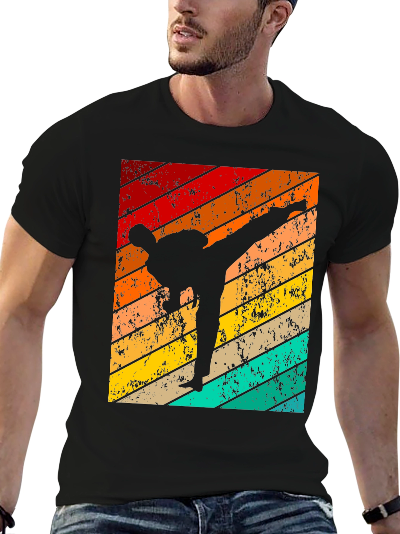 Retro Karate Graphic T-Shirt
